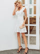 Keyhole Back Flounce Trim Schiffy Dress