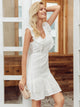 Keyhole Back Flounce Trim Schiffy Dress