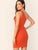 Neon Orange One Shoulder Rib-knit Bodycon Dress