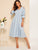 Lace Shoulder Elastic Waist Solid Dress