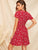 Half Button Front Flutter Sleeve Ditsy Floral Dress