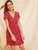 Half Button Front Flutter Sleeve Ditsy Floral Dress