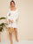 80s Schiffy Eyelet Shirred Pep Hem Dress