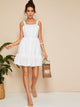 Button Through Ruffle Hem Skater Cami Dress