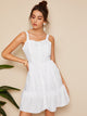 Button Through Ruffle Hem Skater Cami Dress
