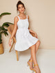Button Through Ruffle Hem Skater Cami Dress