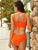 Neon Orange Square Neck Top With Panty Bikini