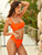 Neon Orange Square Neck Top With Panty Bikini