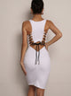 Lace-up Cut Out Back Ruched Tank Dress