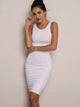 Lace-up Cut Out Back Ruched Tank Dress
