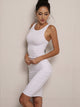 Lace-up Cut Out Back Ruched Tank Dress