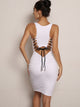 Lace-up Cut Out Back Ruched Tank Dress