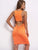 Lace-up Cut Out Back Ruched Tank Dress