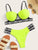 Letter Tape Underwire Top With Cut-out Bikini Set