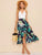 Criss-cross Tie Back Floral Print Guipure Lace Dress