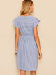 Striped Square Neck Fit & Flare Dress