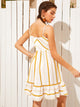Ruffle Hem Striped Cami Dress