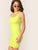 Neon Lime Cutout One Shoulder Rib-knit Dress