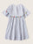 Colorful Pompom Detail Striped Smock Dress