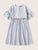 Colorful Pompom Detail Striped Smock Dress