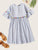 Colorful Pompom Detail Striped Smock Dress