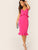 Neon Pink Bodycon Peplum Slip Dress