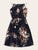 Floral Print Drawstring Neck Dress