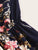 Floral Print Drawstring Neck Dress