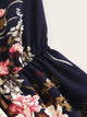 Floral Print Drawstring Neck Dress
