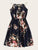 Floral Print Drawstring Neck Dress
