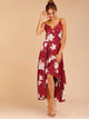 Floral Print Tulip Hem Surplice Cami Dress