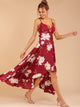 Floral Print Tulip Hem Surplice Cami Dress