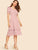 Puff Sleeve Covered Button Detail Frill Dress