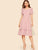 Puff Sleeve Covered Button Detail Frill Dress