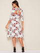 Floral Sweetheart Neck Fit & Flare Dress
