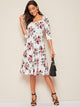 Floral Sweetheart Neck Fit & Flare Dress