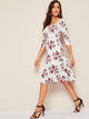 Floral Sweetheart Neck Fit & Flare Dress