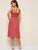 Plaid Button Front Slip Flare Dress