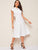  Tie Neck Ruffle Trim Fit & Flare Dress