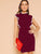 Contrast Binding Ruffle Trim Bodycon Dress