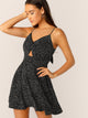 Dalmatian Print Twist Peekaboo Cami Dress