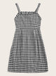 Single Breasted Gingham Cami Dress
