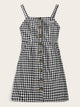 Single Breasted Gingham Cami Dress