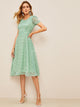 50s Swiss Dot Zip Back Fit & Flare Dress