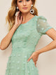 50s Swiss Dot Zip Back Fit & Flare Dress