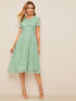 50s Swiss Dot Zip Back Fit & Flare Dress