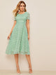 50s Swiss Dot Zip Back Fit & Flare Dress