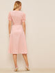 60s Puff Sleeve Surplice Neck Wrap Belted Dress