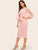 3D Appliques Floral Shoulder Tie Waist Pencil Dress