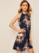 Floral Print Halter Dress